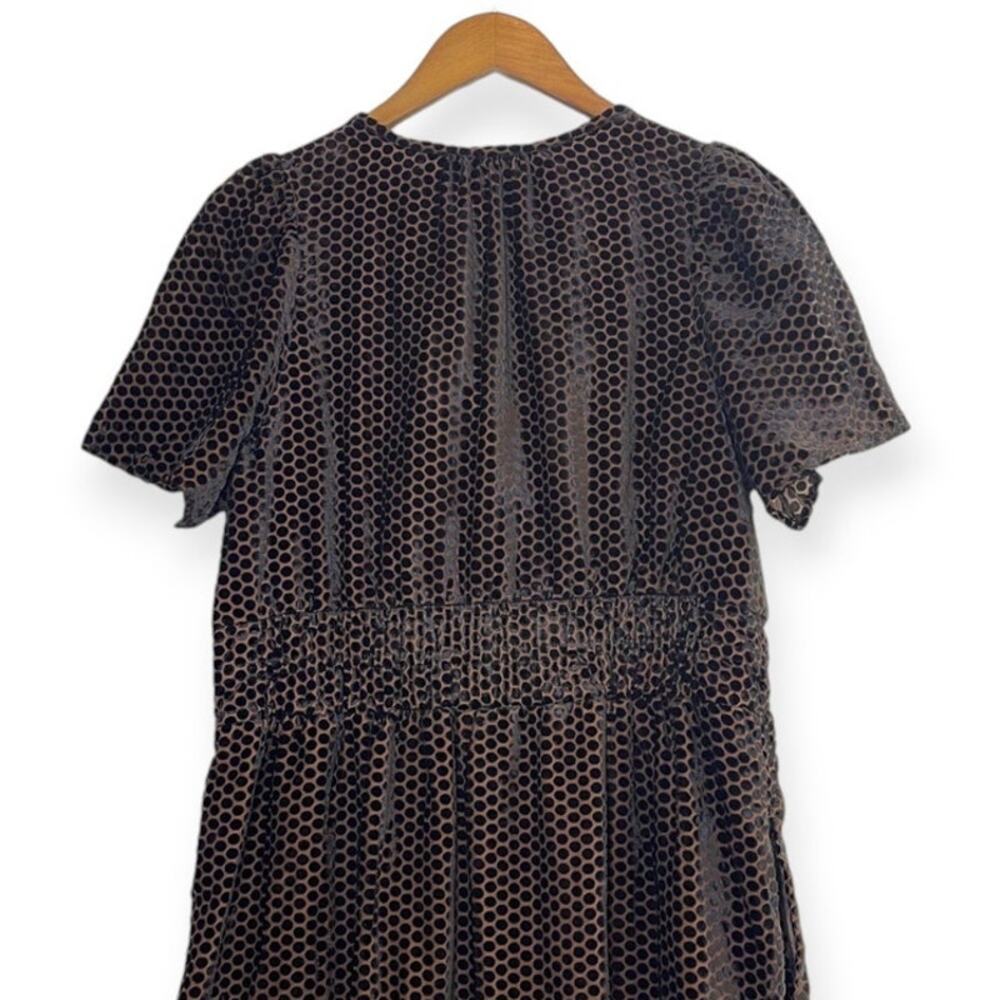 Anthropologie Somerset Velvet Mini Dress Carbon Polka Dot Size Large - Picture 5 of 10